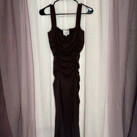 Reformation Chocolate Brown Midi Dress - Picture 5 of 7